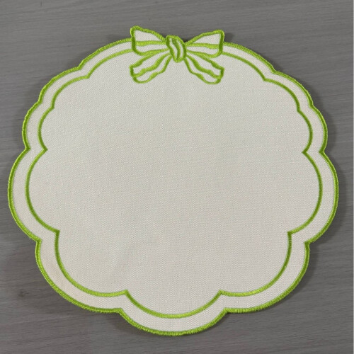 (StyleI)Embroidered Pattern Circular Table Mat With Thickened Design For Elegant Dining