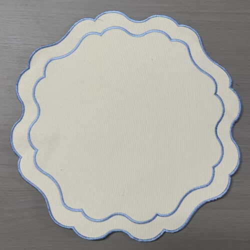 (StyleD)Embroidered Pattern Circular Table Mat With Thickened Design For Elegant Dining