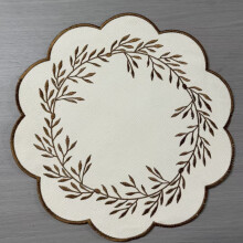 (StyleN)Embroidered Pattern Circular Table Mat With Thickened Design For Elegant Dining
