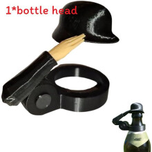 (Black)Soldier Salute Beer Bottle Helmet 3d Printing Decorative Accessory For Room Entertainment