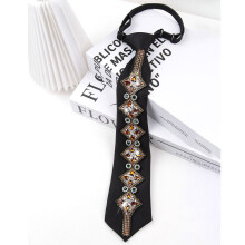 (Amber) Rhinestone Stylish Womens Tie For Work And Daily Use Fit Adjustable With