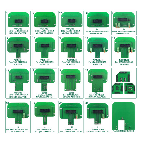 Lot de 22 adaptateurs BDM pour programmation ECU, compatible KTAG KESS FGTECH BDM100 1
