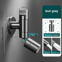(Gray)Contemporary Wallmounted Sink Faucet With Antileak Design For Home Renovation