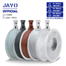 JAYO Hochgeschwindigkeits-PLA-Filament, 5 Rollen, Marmorstruktur, 1,75 mm für FDM 3D-Druck