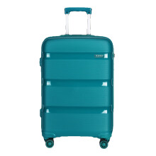 KONO Valise Cabine, Coque Rigide en Polypropylène avec Serrure TSA, 4 Roues Jumelles, Turquoise, Taille M (66.5x26x44.8cm)