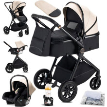Cochecito de Bebé 3 en 1 Plegable 0-36 Meses con Portavasos, Mosquitera, Cubierta para Pies y Funda de Lluvia