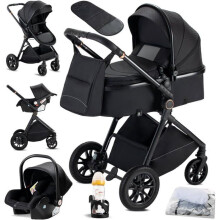 Cochecito de Bebé 3 en 1 Plegable 0-36 Meses con Portavasos, Mosquitera, Cubierta para Pies y Funda de Lluvia