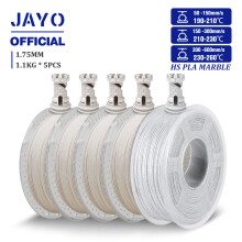 JAYO Hochgeschwindigkeits-PLA-Filament, 5 Rollen, Marmor-Textur, 1,75 mm, für FDM 3D-Drucker, beige