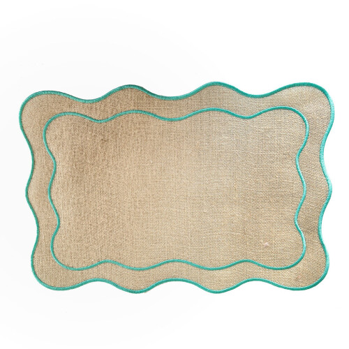 (Blue)Embroidered Rectangular Table Cover With Waterproof Finish For Rooms Dining