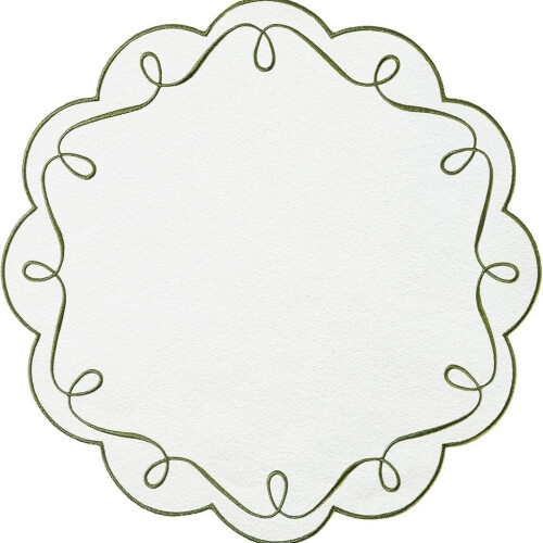 (StyleC)Embroidered Pattern Circular Table Mat With Thickened Design For Dining Elegant