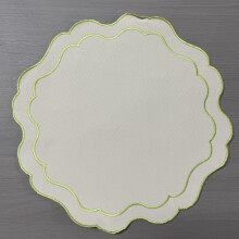 (StyleE)Embroidered Pattern Circular Table Mat With Thickened Design For Elegant Dining
