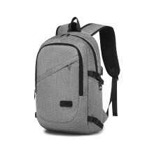 Kono Sac à dos pour ordinateur portable anti-vol Gris, 15,6 pouces, avec port de charge USB