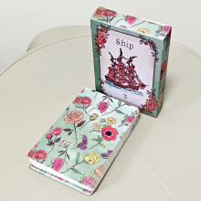 Conjunto de cartões flor Lenormand com papel cobre para orientação espiritual e adivinhação de tarô