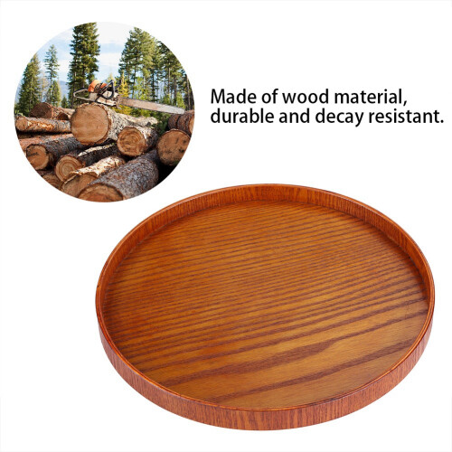 Holztablett rund natur 24 cm Servieren 2