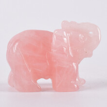 (Rose Crystal)Elefante tallado a mano piedra preciosa natural jaspe turquesa malaquita cristal de cuarzo