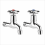Balterley Balterley Crosshead Handle Wall Mounted Cleaner Sink Taps (Pair), Chrome 1