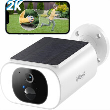 ieGeek Caméra de Surveillance Extérieure, WiFi 2K, Solaire, Batterie Intégrée, Vision Nocturne Couleur, IP66