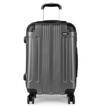 KONO Valise Rigide 28 pouces, Gris, Matériau ABS, 4 Roues Doubles 360 et Cadenas Combiné