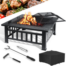 TLGREEN Garden Fire Pit with Grill Patio Heater