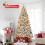 8Ft LED Christmas Tree Bushy Snow Xmas Tree 200 Warm Light with Control 1