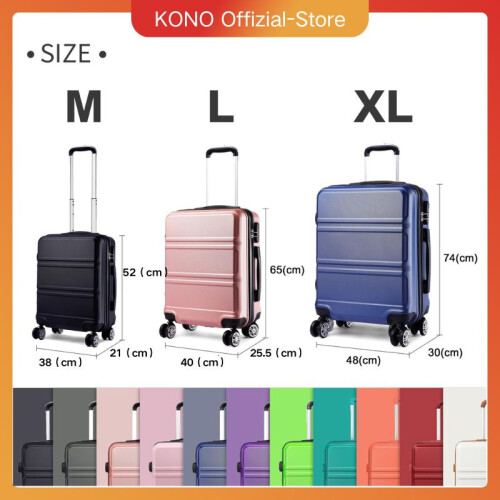 KONO TSA, Valise rigide ABS, Taille M, 52x38x21 cm, 36L, Doré 1