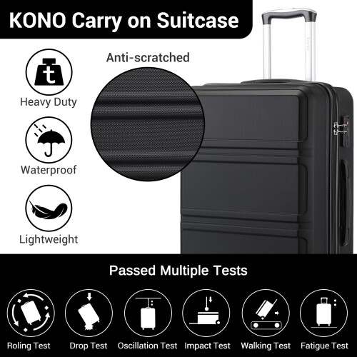 KONO TSA, Valise rigide ABS, Taille M, 52x38x21 cm, 36L, Doré 2
