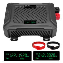 DATOUBOSS Onduleur Pur Sinus, 12V/24V 1500W/3000W, Écran LCD, Détection Intelligente
