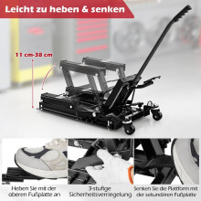 Motorcycle lift up to 680kg 3-stage height-adjustable hydraulic motorcycle lifter black