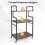 3-Tier Printer Stand with Wheels and Hooks, Brown 1