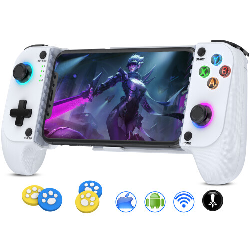 BEBONCOOL MC101, Manette de jeu mobile télescopique, Bluetooth, Joystick à effet Hall, pour iOS et Android
