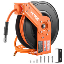 SucceBuy Enrouleur de Tuyau d'Air Rétractable 65FT, Tuyau Hybride 3/8IN, Max 300PSI, Auto-enrouleur pour Atelier