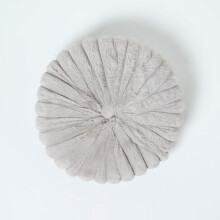 Grey Round Button Cushion, 36 cm
