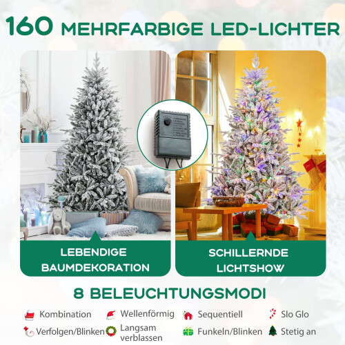 218 cm Artificial Christmas Tree with 350 LED Lights 2
