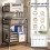 3-Tier Printer Stand with Wheels and Hooks, Brown 3