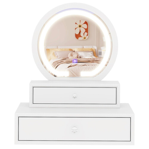 Makeup Mirror with 2 Drawers, 51x26x59 cm, White 1