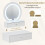 Makeup Mirror with 2 Drawers, 51x26x59 cm, White 3