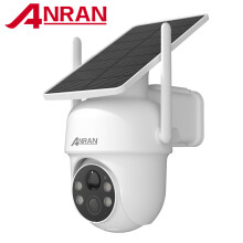ANRAN Caméra de sécurité solaire, 2PCS, 3MP, WiFi 2.4G, détection humaine PIR, étanche IP66, blanc
