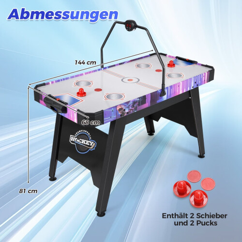 Air Hockey Table, 144 cm, LED Display, Powerful Motor 2