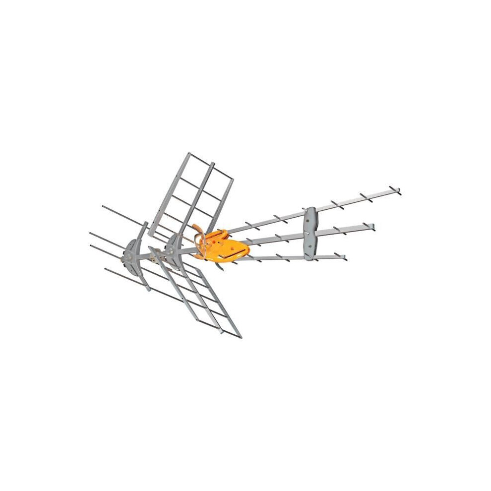 Televes DATVUTFORCE2 VHF/UHF-Antenne 700MHz passiv/aktiv (36.50 dB, DVB-T / -T2), SAT Spiegel + SAT Antennen, Orange, Grau - Image 5