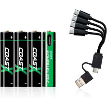 Coast Zithion-X 4 kpl AAA USB-C-paristoja, litium-ION 1,5 V, 750 mAh