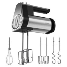 Cecotec Frullatore a mano PowerTwist 500 Full Steel. 500 W, 5 velocità più funzione Turbo, 3 accessori: frusta a pallone.