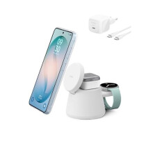 Ultra. Draadloos 3-in-1 Oplaadstation met Qi2 25 W - Wit - White - USB Type C