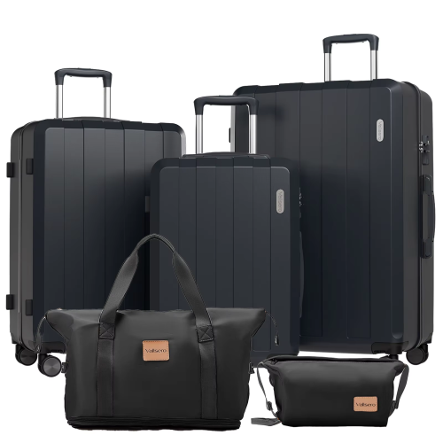 Lot de 5 valises, avec serrure TSA, imperméable, fermeture éclair YKK, roues multidirectionnelles, extensible 1