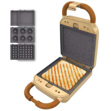 Cecotec Rock'nToast Retro One — Macchina per sandwich, waffle e ciambelle 700W Giallo