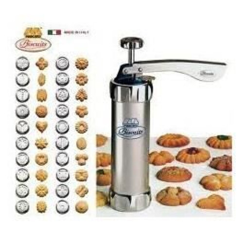 Presse à Biscuits - Marcato - Noir - Aluminium anodisé - Prépare 21 types de biscuits - Churros 1