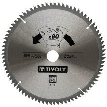 Pyörösahan terä - TIVO - Ø254mm - 80 Hampaista Karkaistua Terästä - Kovapuulle - Tarkka Sahaus
