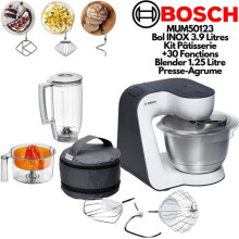 Robot pâtissier - BOSCH - MUM50123 - 800W - 4 vitesses + pulse - Bol inox 3,9L