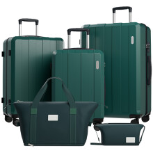 Lot de 5 valises, avec serrure TSA, imperméables, fermetures YKK, roues multidirectionnelles, extensibles