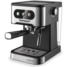 Espressomachine - TECHWOOD - Standaardmodel - 20 bar - Filterhouder (gemalen/kapsules) - Stoompijpje