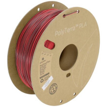 Polymaker PA04022 Filamento Dual PLA a bassa plastica, opaco 1.75 mm 1000 g Shadow Red, nero, rosso PolyTerra 1